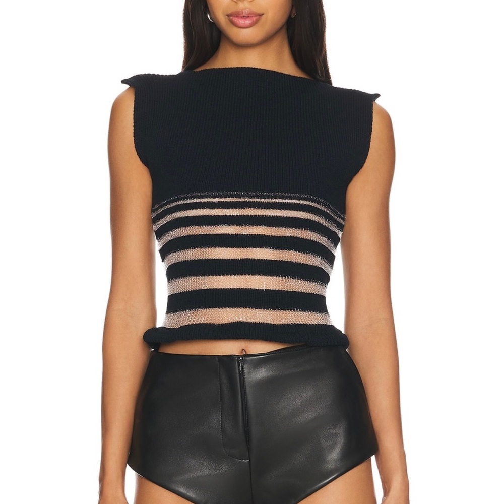 George Trochopoulos Revolve Half Stripe Top